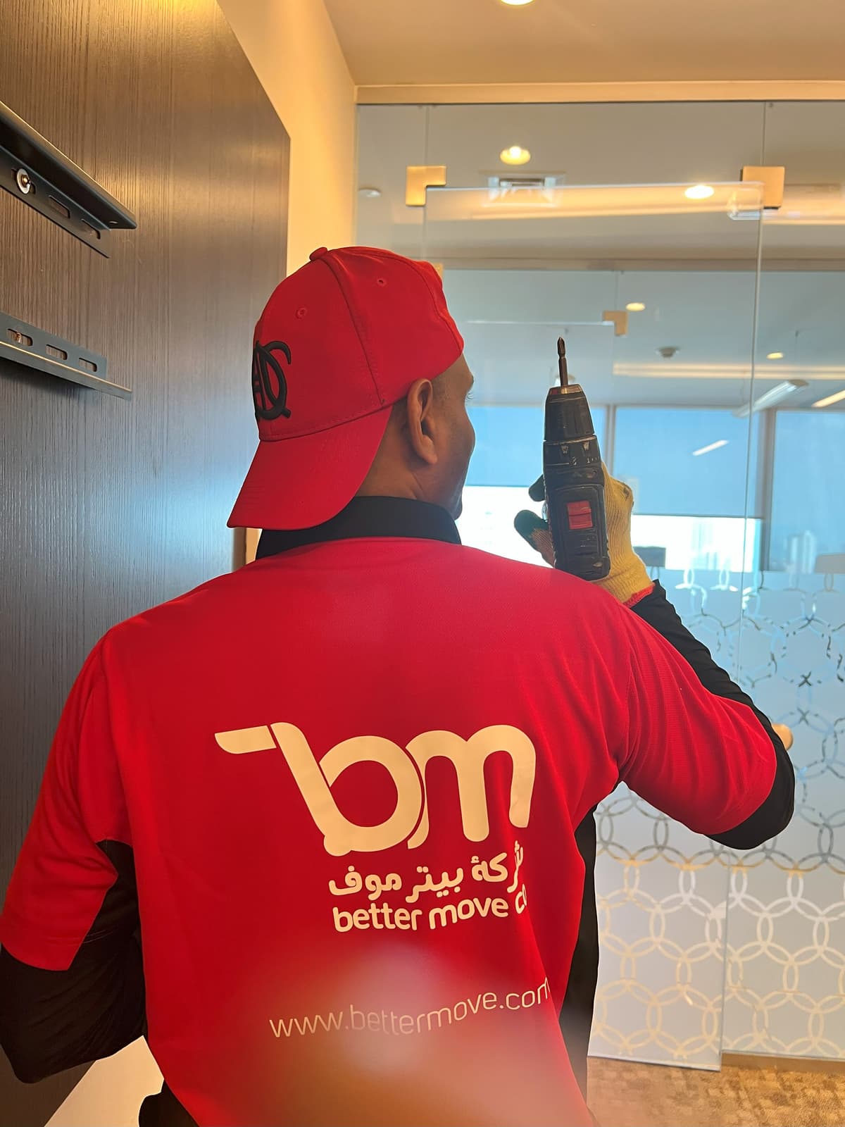 man with electric drill