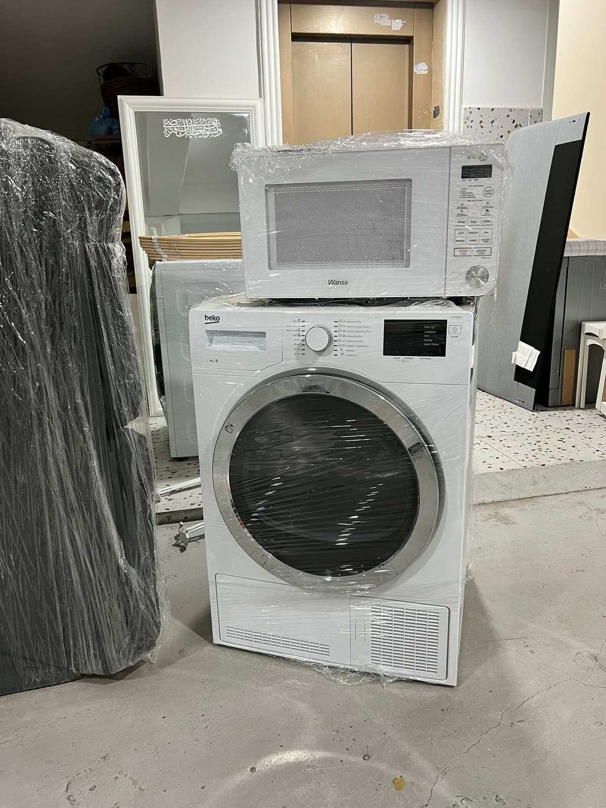 packed home appliances